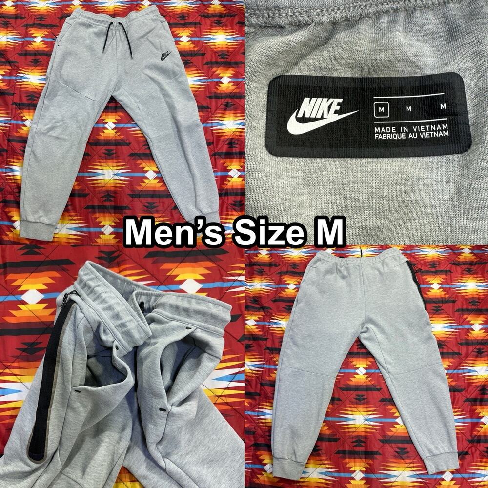 Nike Tech Fleece Joggers Mens Size Medium Gray Sweatpants CU4495-063 Inseam 25”